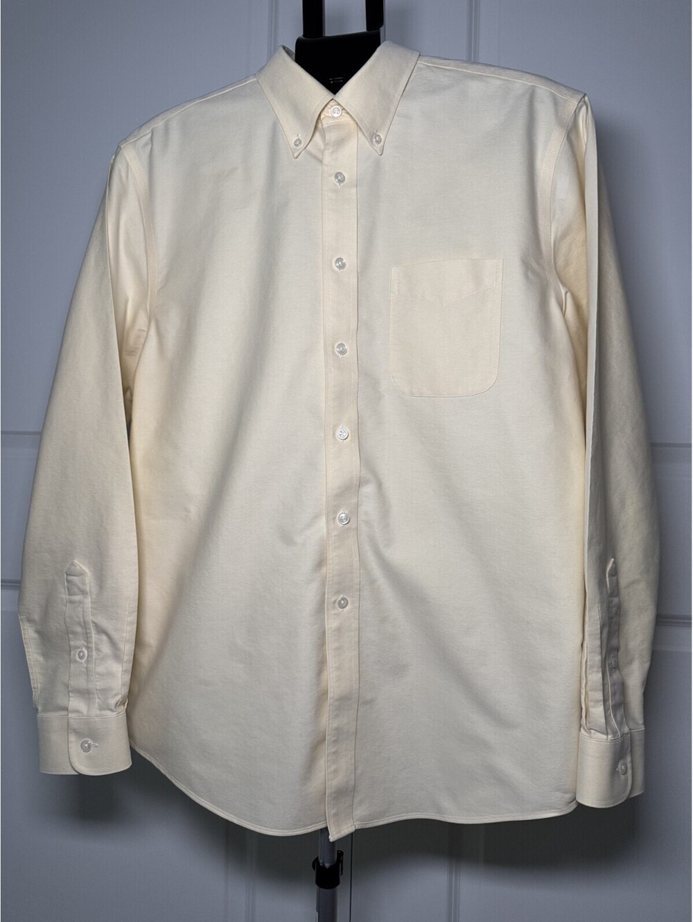 Men’s LL Bean Long Sleeve Wrinkle Resistant Dress Shirt, Yellow, 16-35